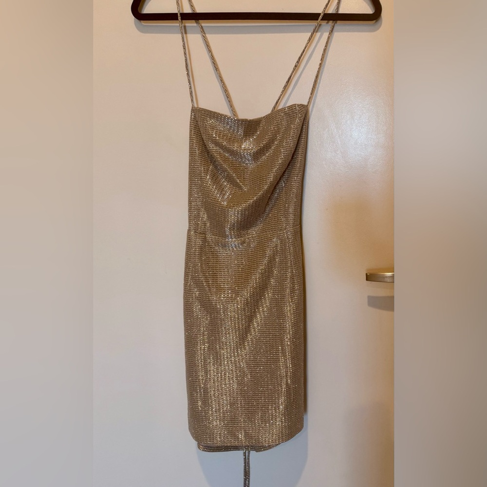 Lulu's Gold Party Dress